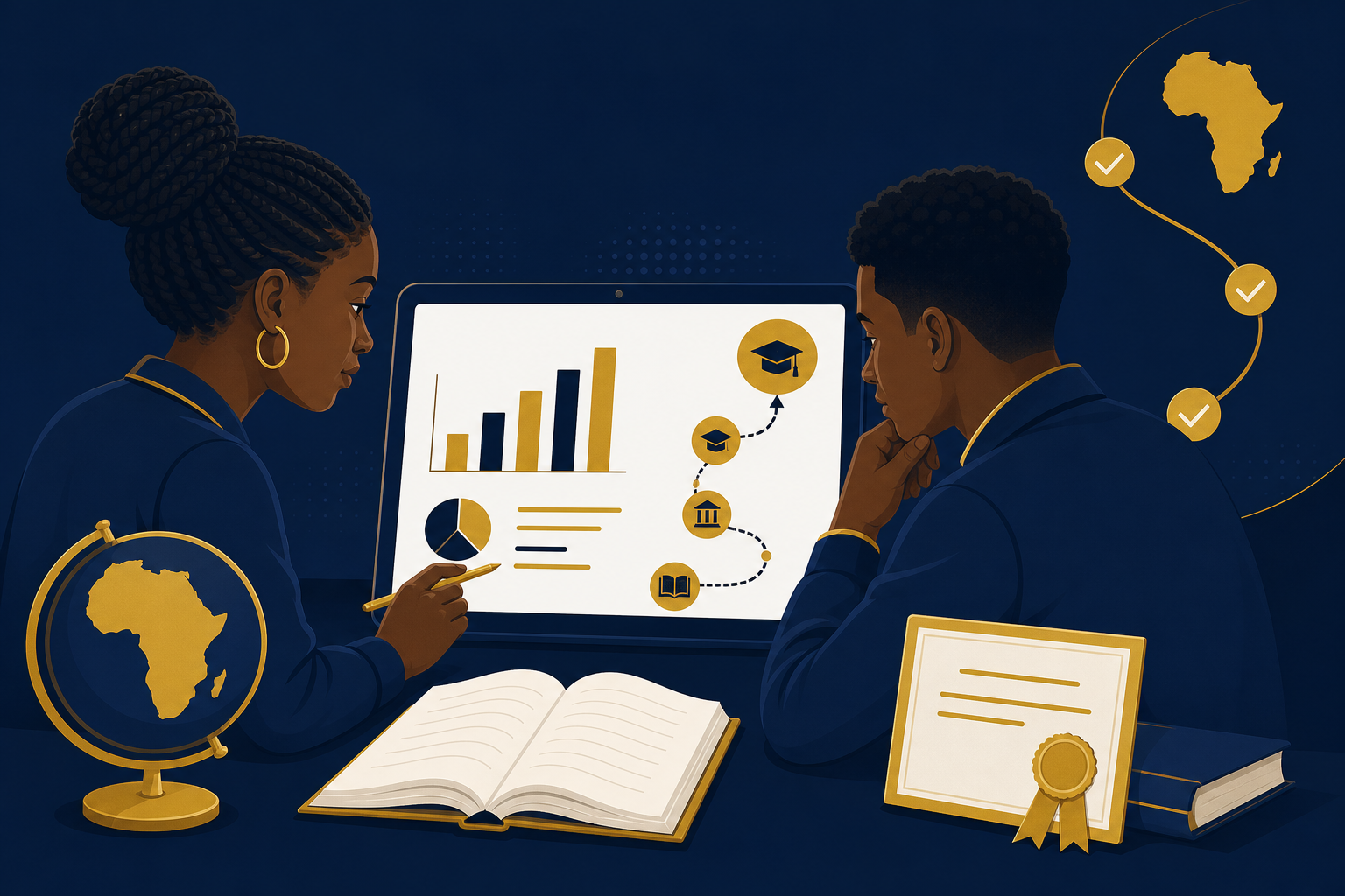Illustration de la plateforme de préparation aux concours et bourses