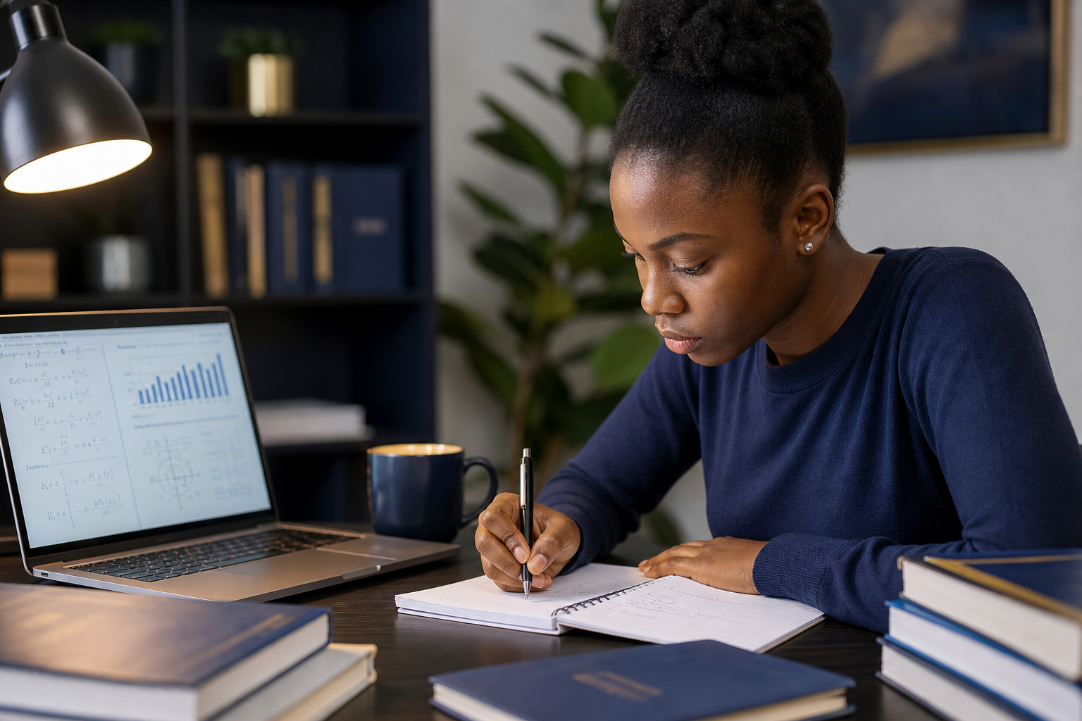 Étudiante africaine en préparation au concours ENSEA